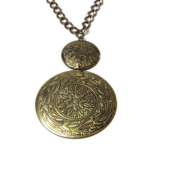 Medallion Necklace Chain Dangle Adjustable Choker - Picture 2 of 7